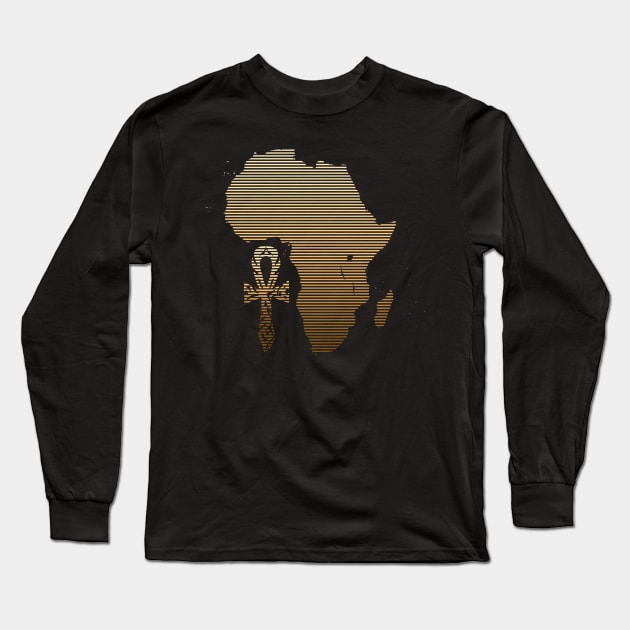 African Tribal Ankh Long Sleeve T-Shirt by hybridgothica